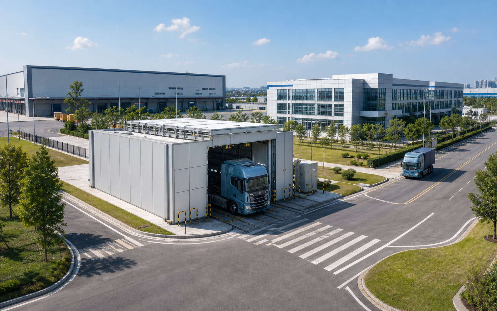 Multi-building campus for power exchange.